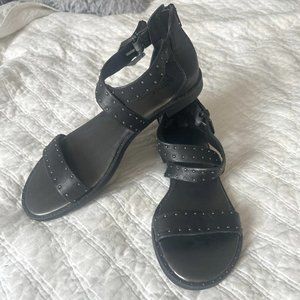 Bleecker & Bond Black with Silver Studs Sandals (Size 8.5)